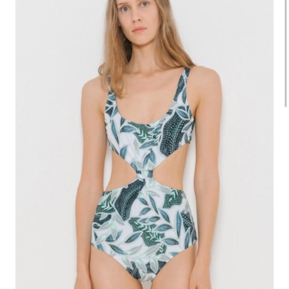 NWT Mara Hoffman Sea Tree Knot Front One Piece
